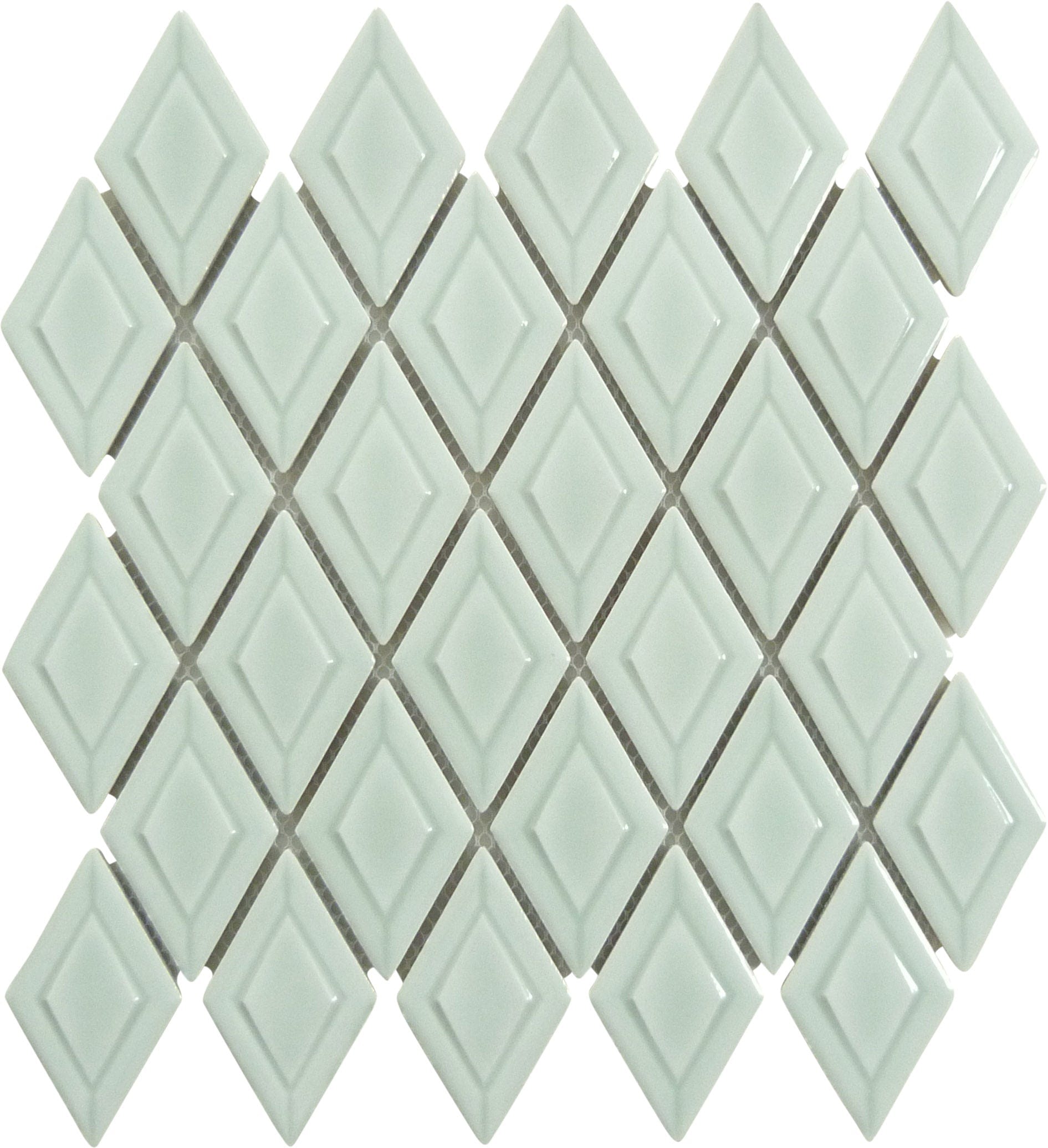 Logan Green Diamond 2x3 Glossy Porcelain Tile Euro Glass