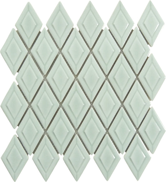 Logan Green Diamond 2x3 Glossy Porcelain Tile Euro Glass