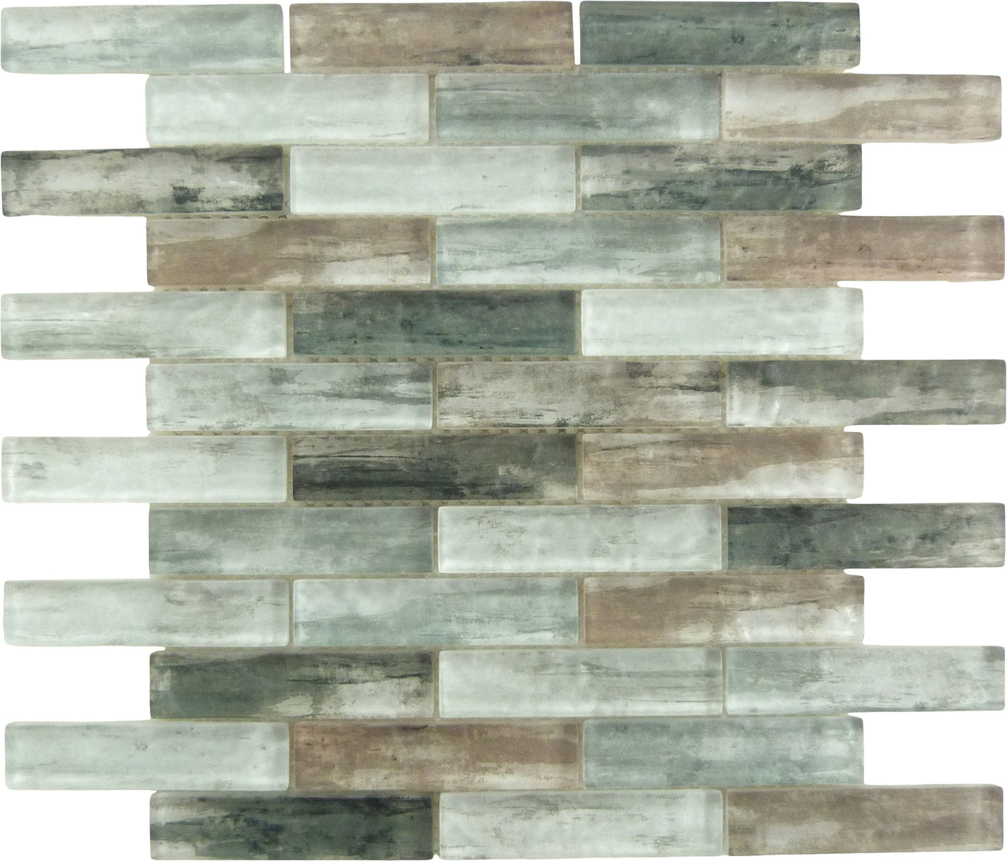 Metropolis Stark Premium Green 1x4 Uniform Brick Matte Glass Tile Euro Glass