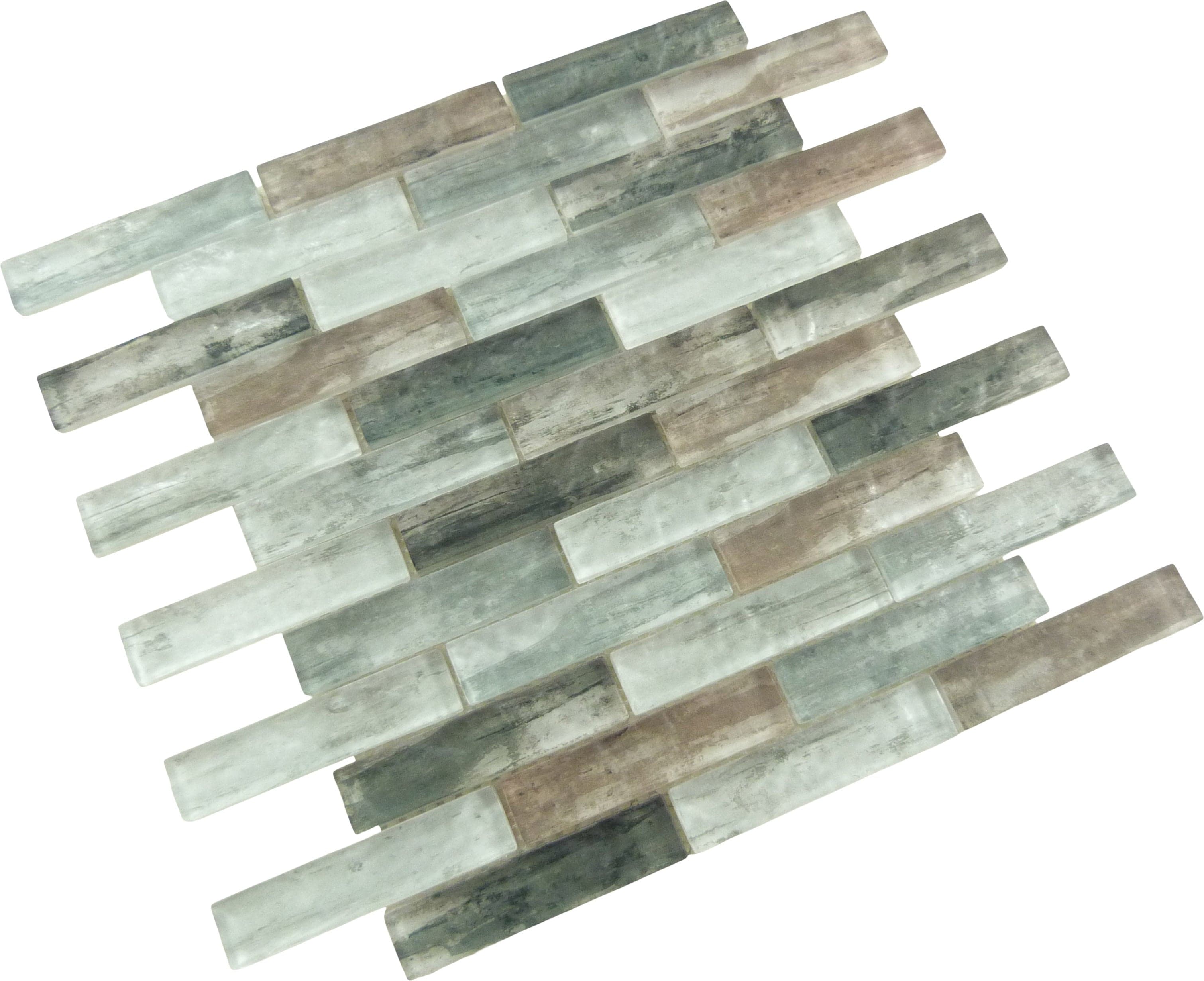 Metropolis Stark Premium Green 1x4 Uniform Brick Matte Glass Tile Euro Glass