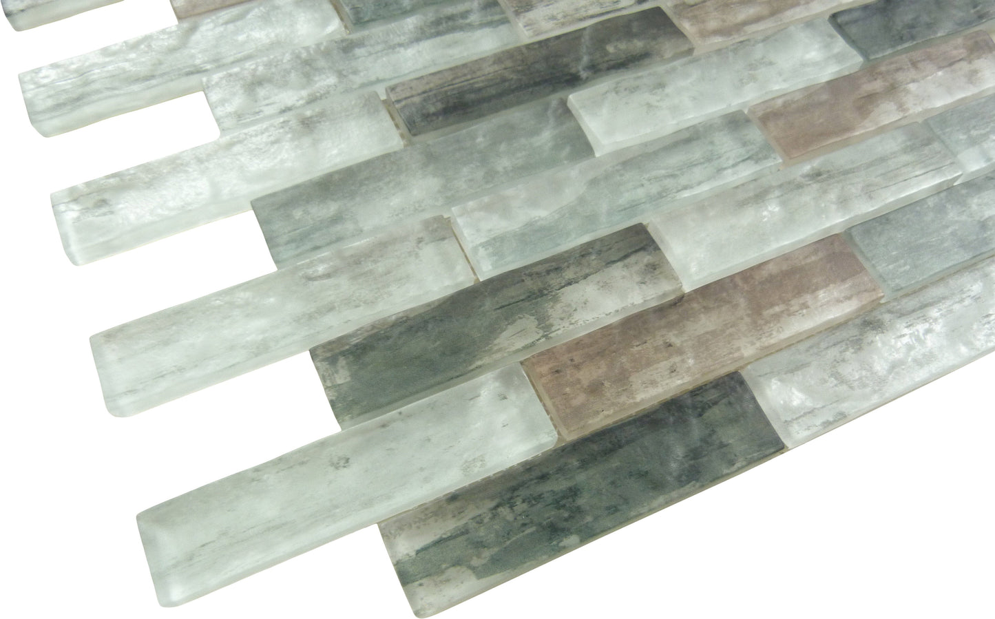 Metropolis Stark Premium Green 1x4 Uniform Brick Matte Glass Tile Euro Glass