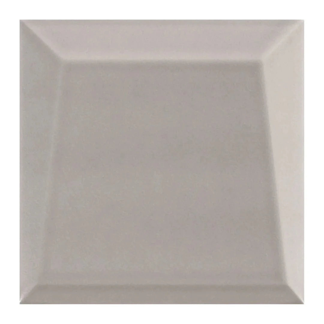 Noelle Maevory Angled 3D Grey 4x4 Matte Ceramic Tile Euro Glass