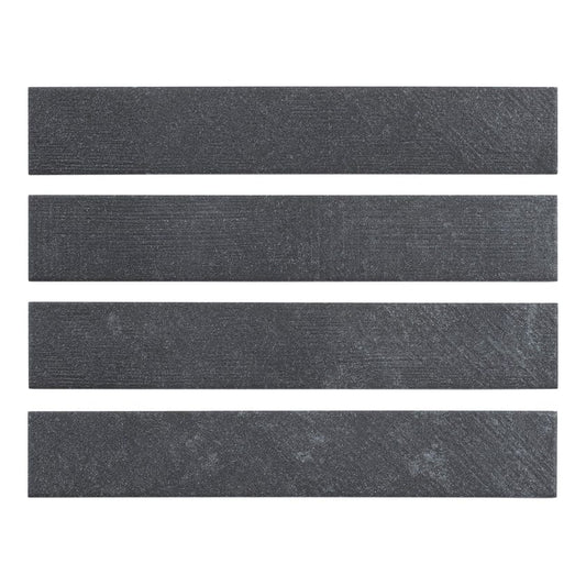 Outback Oxipal Black 3x18 Matte Porcelain Tile Euro Glass