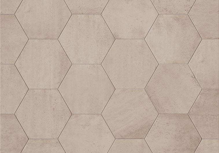 Phoenix Hexagon Taupe 9x10 Matte Porcelain Tile Euro Glass