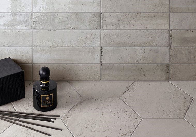 Portland Brick Grey 2x10 Glossy Porcelain Tile Euro Glass