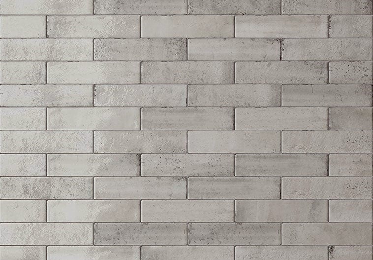 Portland Brick Grey 2x10 Glossy Porcelain Tile Euro Glass