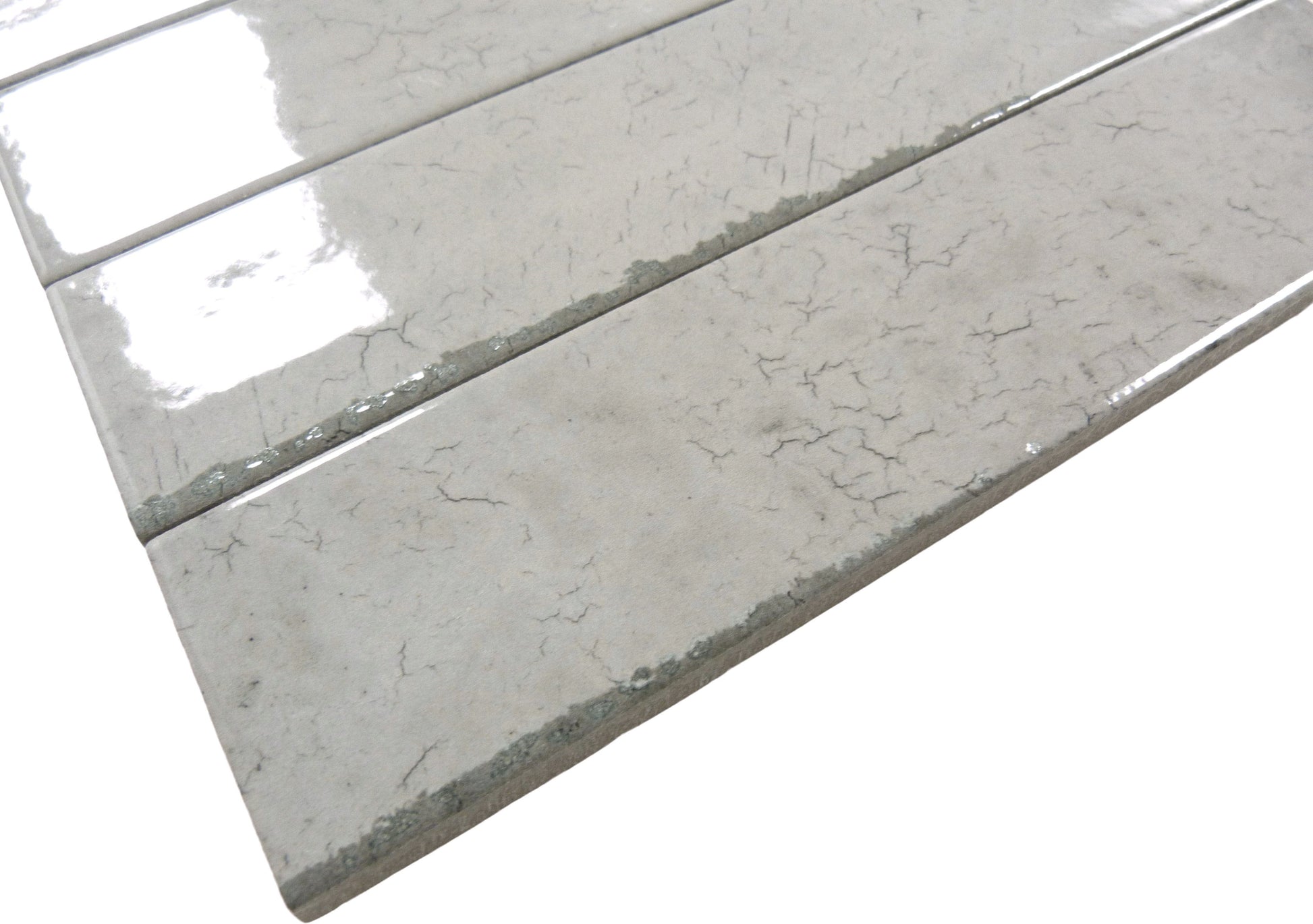 Portland Brick Grey 2x10 Glossy Porcelain Tile Euro Glass