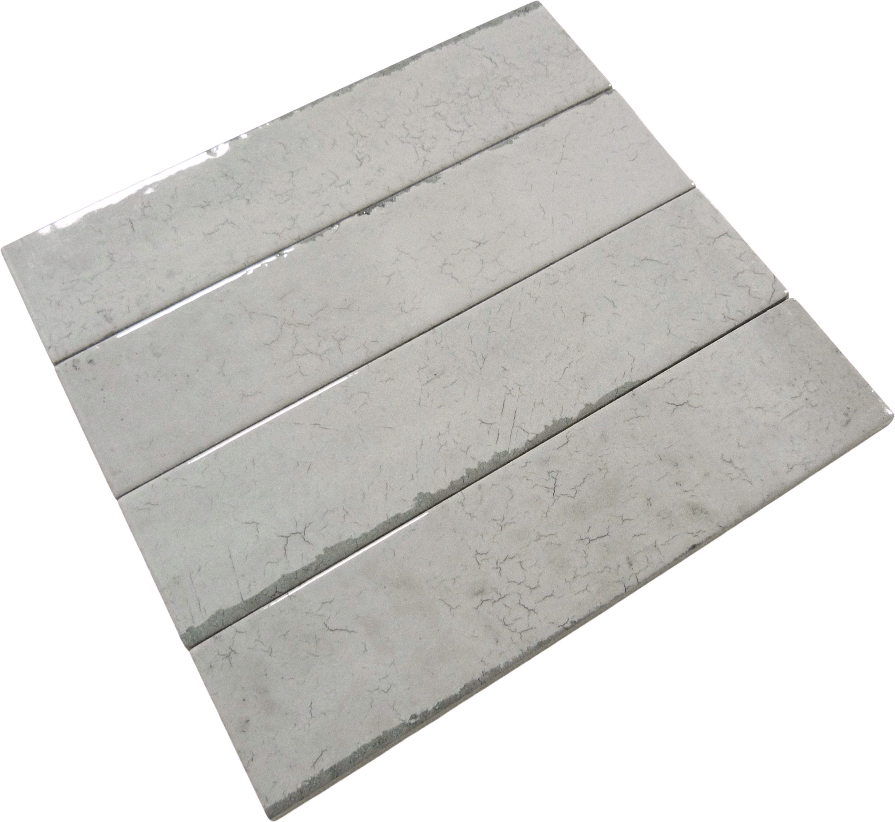 Portland Brick Grey 2x10 Glossy Porcelain Tile Euro Glass