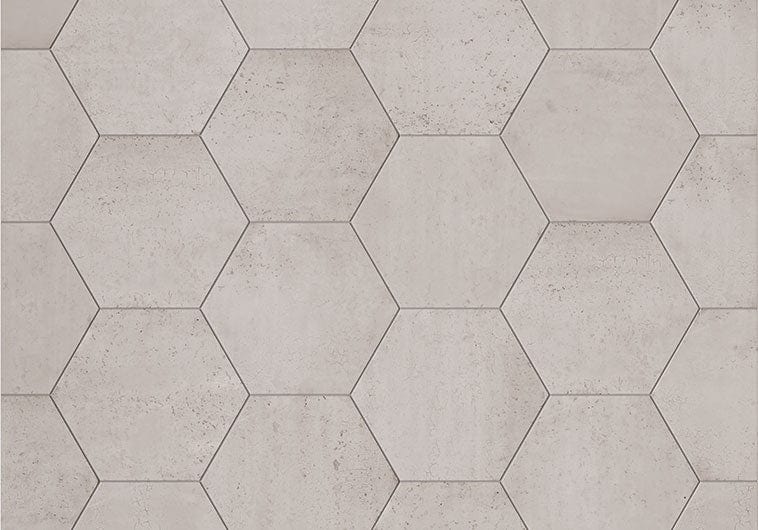 Portland Hexagon Grey 9x10 Matte Porcelain Tile Euro Glass