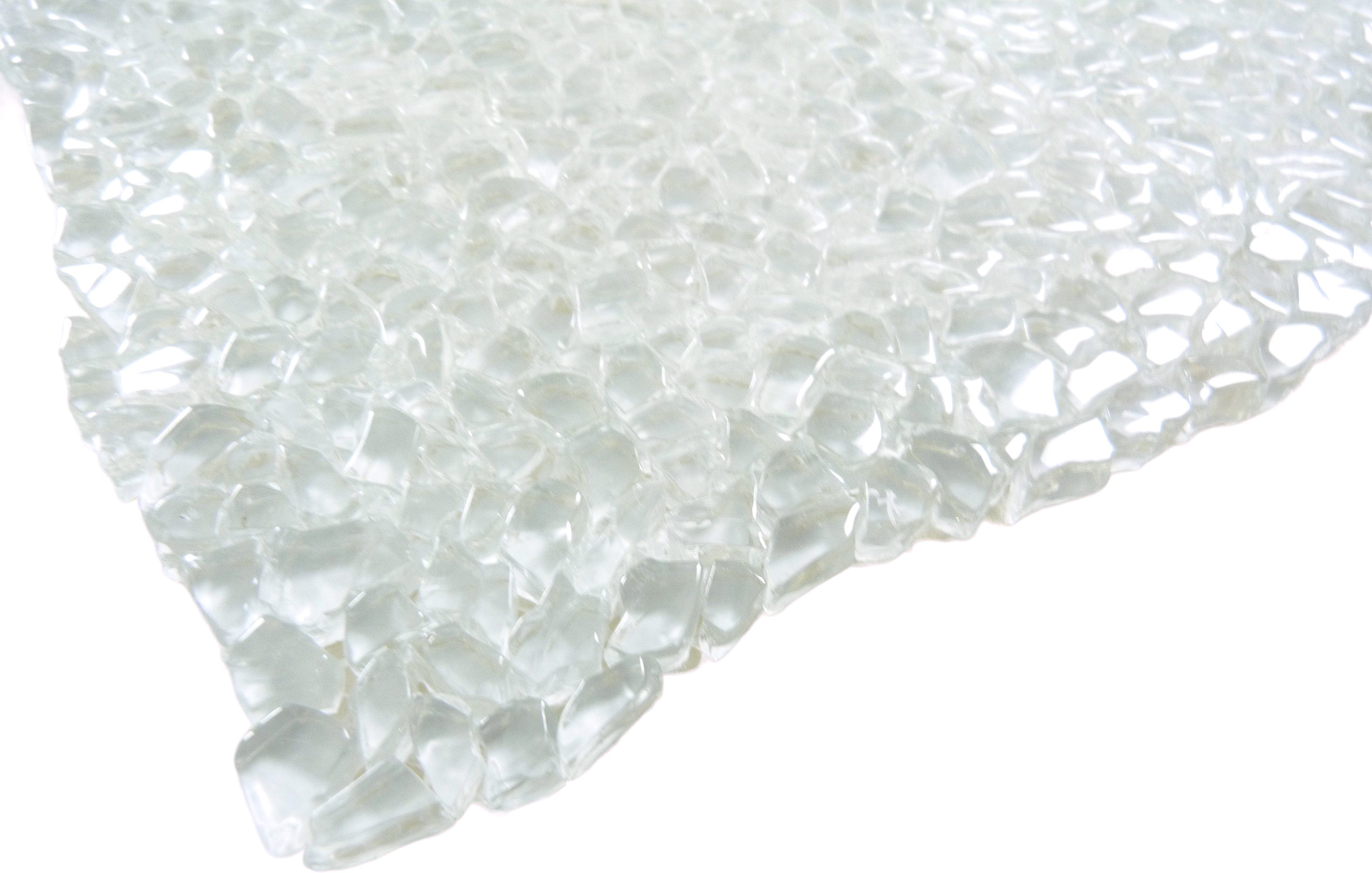Bright White Raindrop Glossy Glass Tile Euro Glass