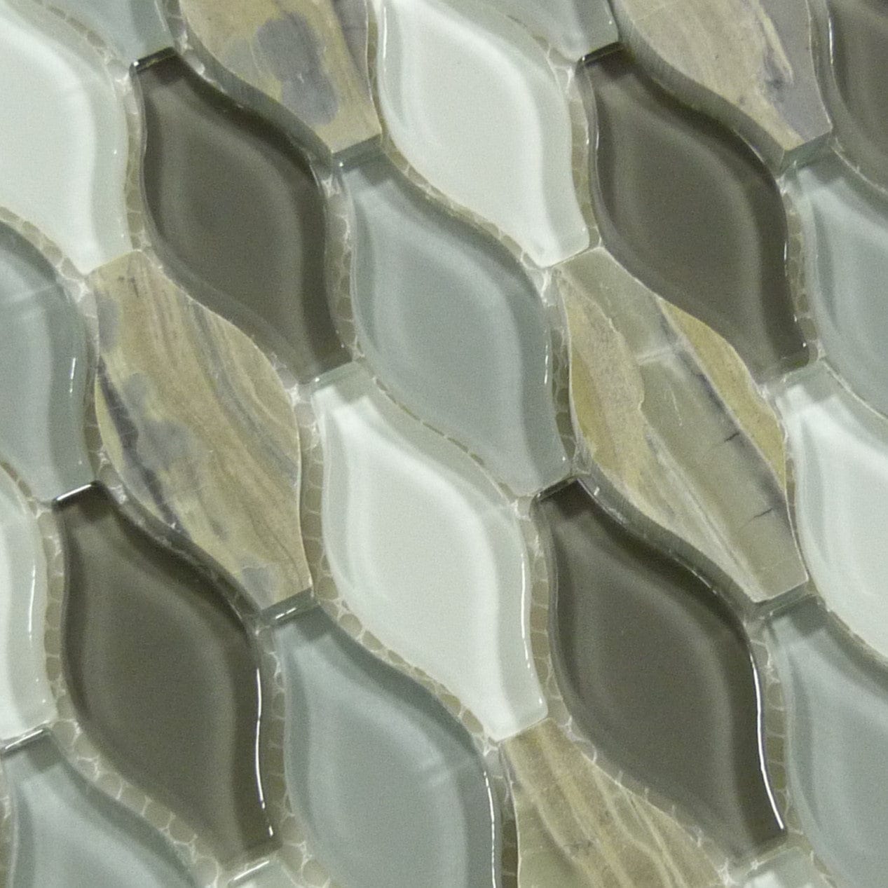 Seagull Polar Grey Glass and Stone Tile Euro Glass