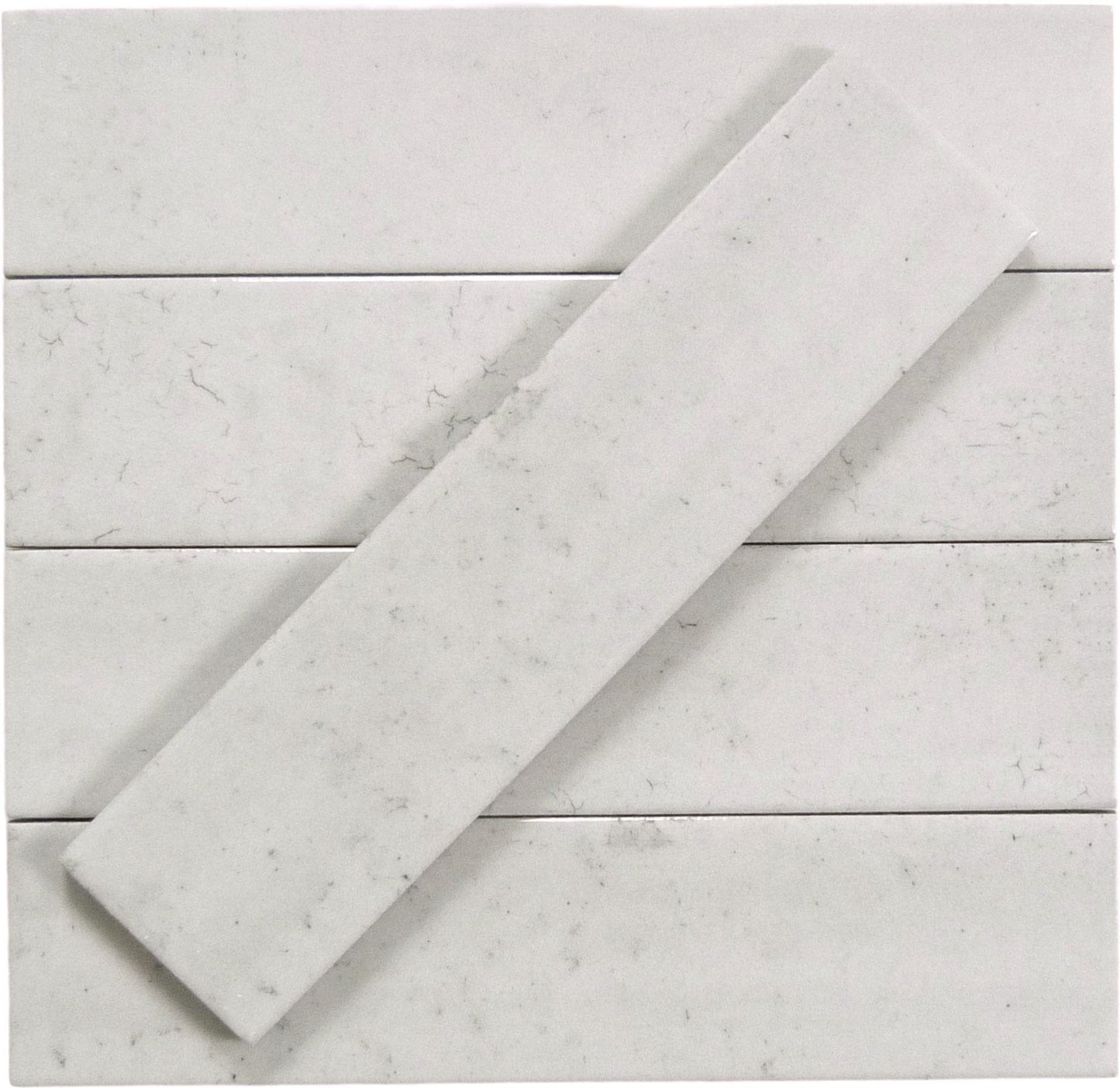 Seattle Brick White 2x10 Glossy Porcelain Tile Euro Glass