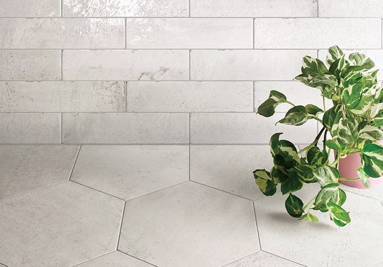 Seattle Brick White 2x10 Glossy Porcelain Tile Euro Glass