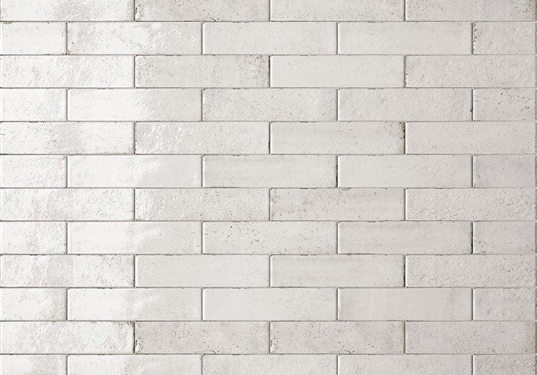 Seattle Brick White 2x10 Glossy Porcelain Tile Euro Glass