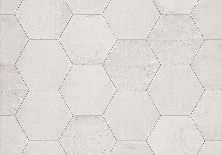 Seattle Hexagon White 9x10 Matte Porcelain Tile Euro Glass