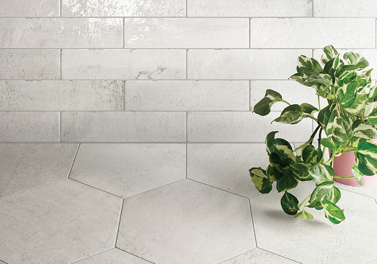 Seattle Hexagon White 9x10 Matte Porcelain Tile Euro Glass