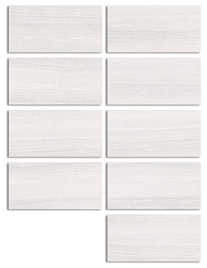 Tuscany White 24x48 Polished Porcelain Tile Euro Glass