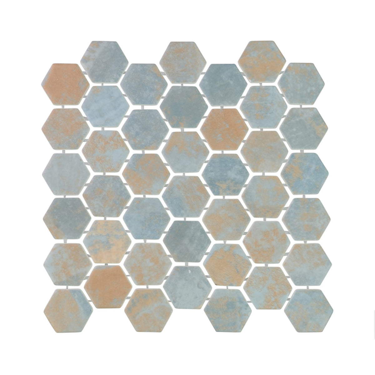 Verismo Brunito 2-Inch Hexagon Recycled Glass Mosaic Tile Euro Glass