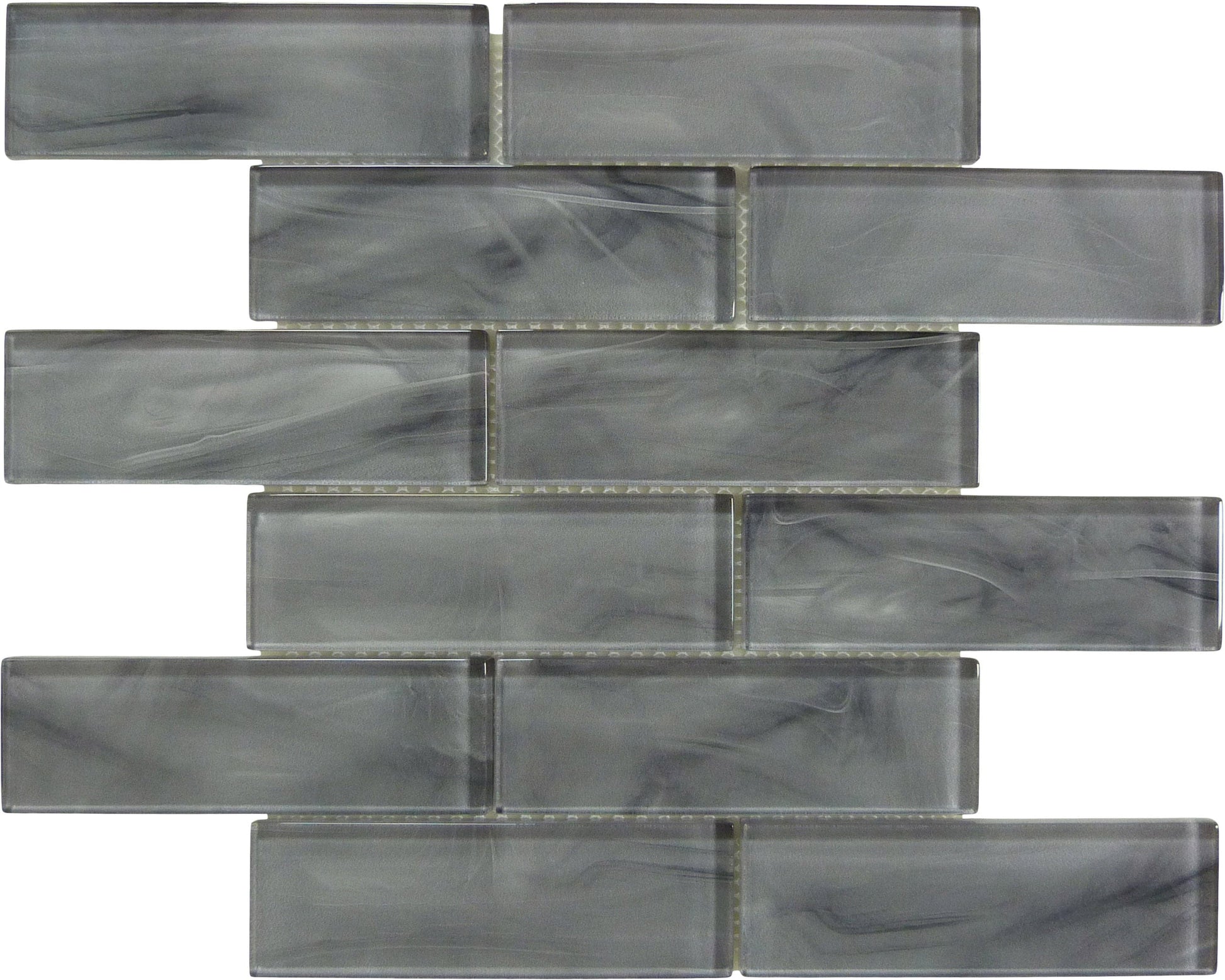 Victorian Icon Wilde Haze Grey 2x6 Glossy Glass Tile Euro Glass