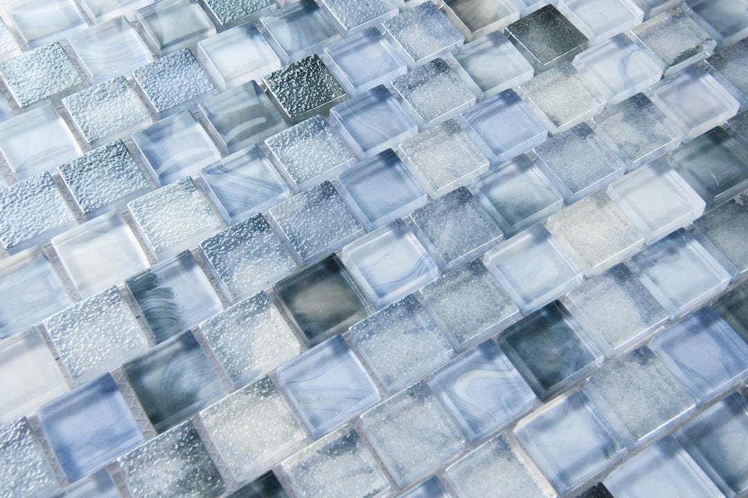 Crystal Stromboli Sky Blue 1x1 Brick Glass Tile Fusion