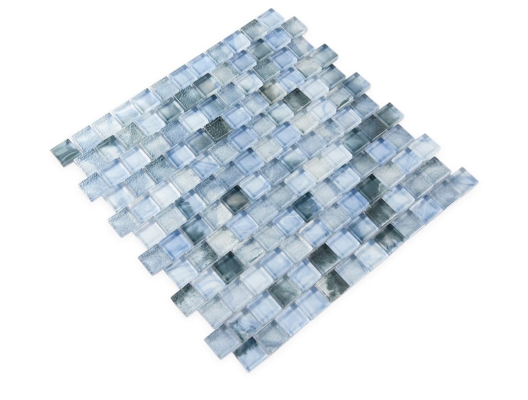 Crystal Stromboli Sky Blue 1x1 Brick Glass Tile Fusion