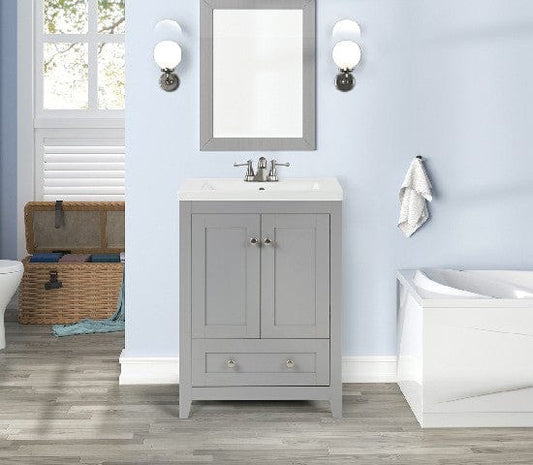 Adak 24" Light Gray Vanity Combo with Porcetain Top Horizon Tile