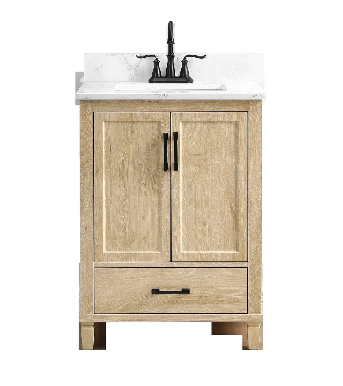 Hardin 24“ Single Vanity With Carrara White Engineered Stone Top Horizon Tile