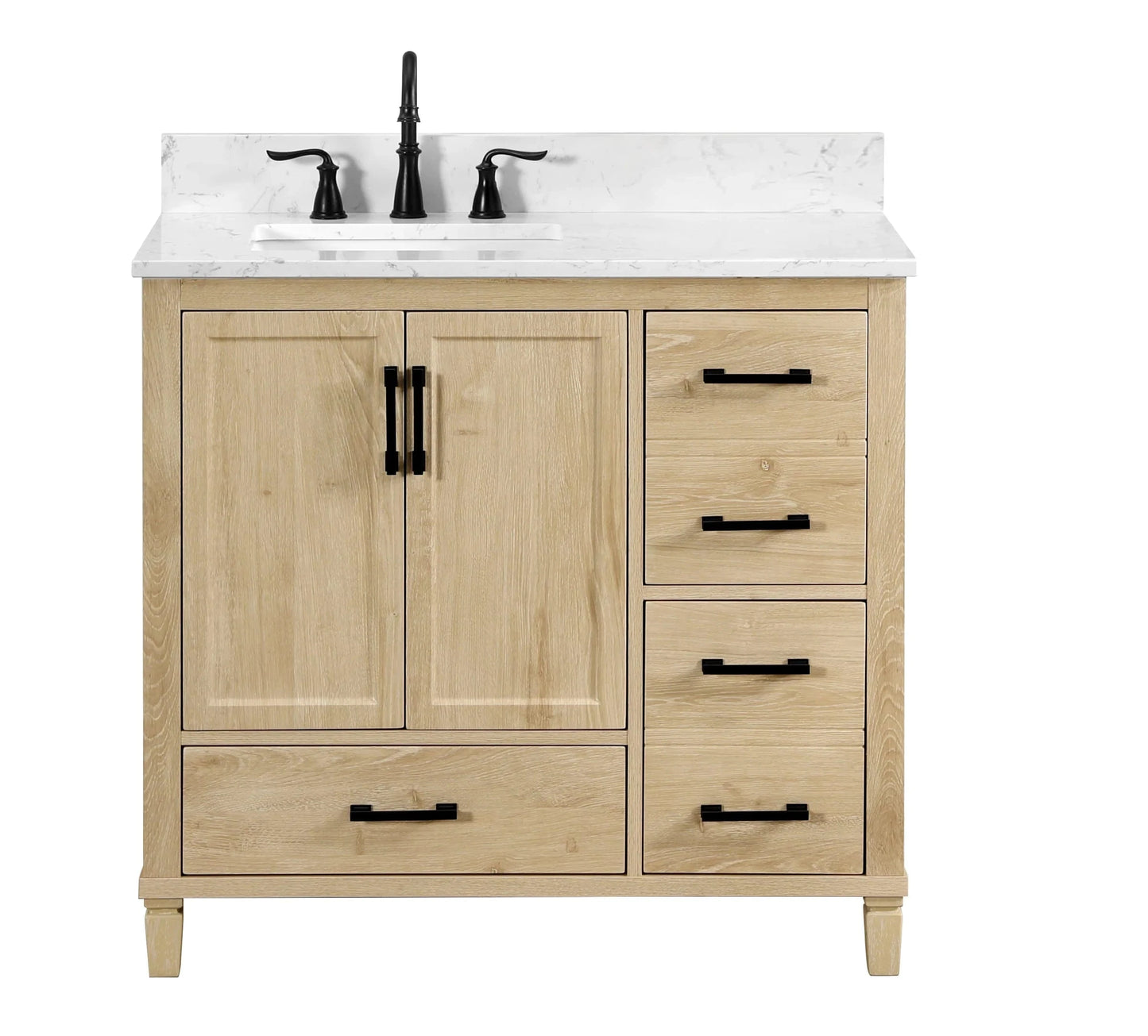 Hardin 36" Single Vanity With Carrara white Engineered Stone Top Horizon Tile