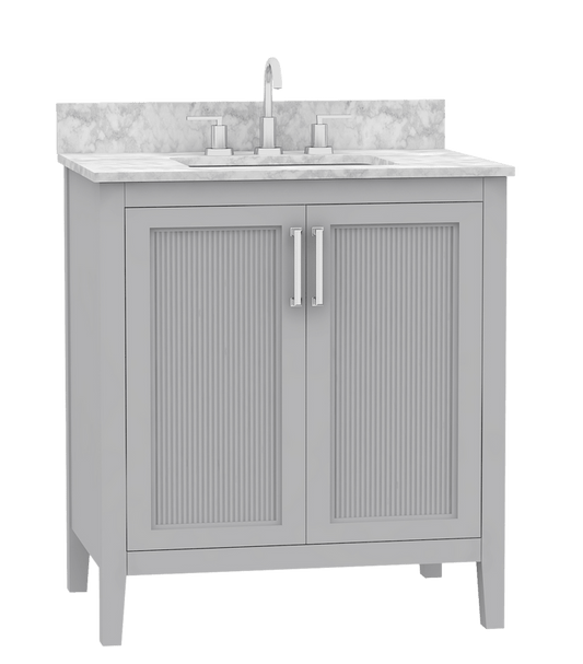 Hollister 30" Light Gray Vanity Combo with Sintered Stone Top Horizon Tile