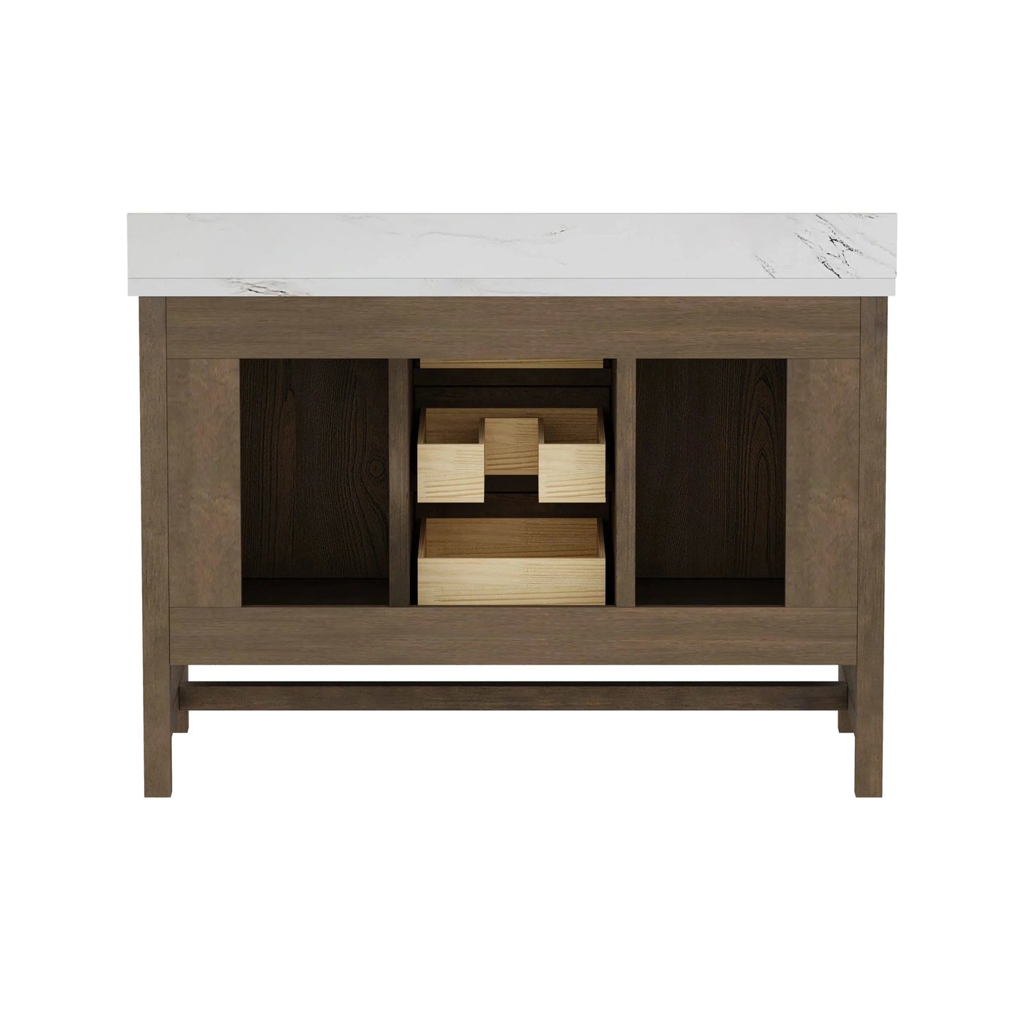 Solon 48“ Vanity Family Set with Calacatta Sintered Stone Top Horizon Tile