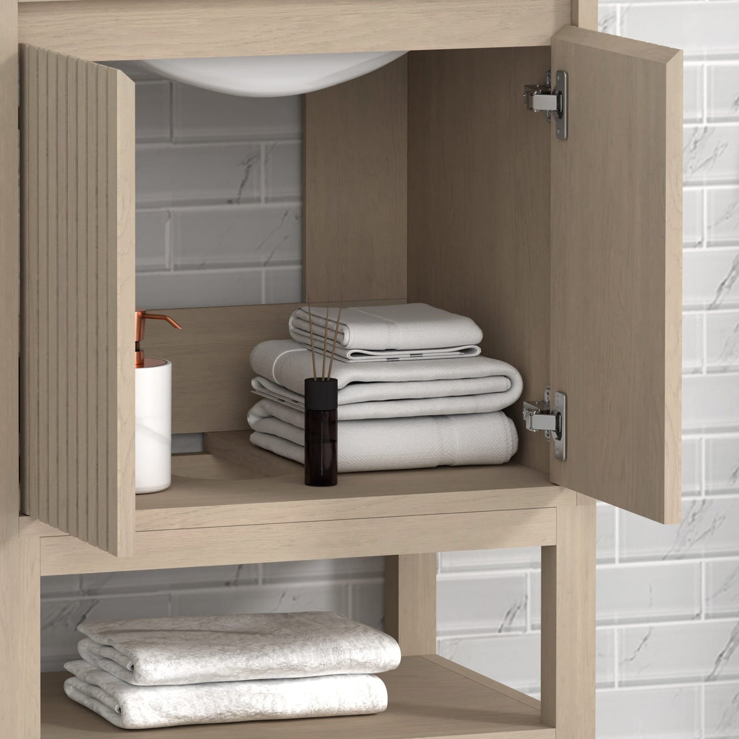 Mena 24" Single Vanity With Porcelain Top Horizon Tile