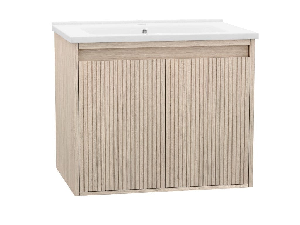 Mena 24" Vanity Natural Wood With Porcelain Top Horizon Tile