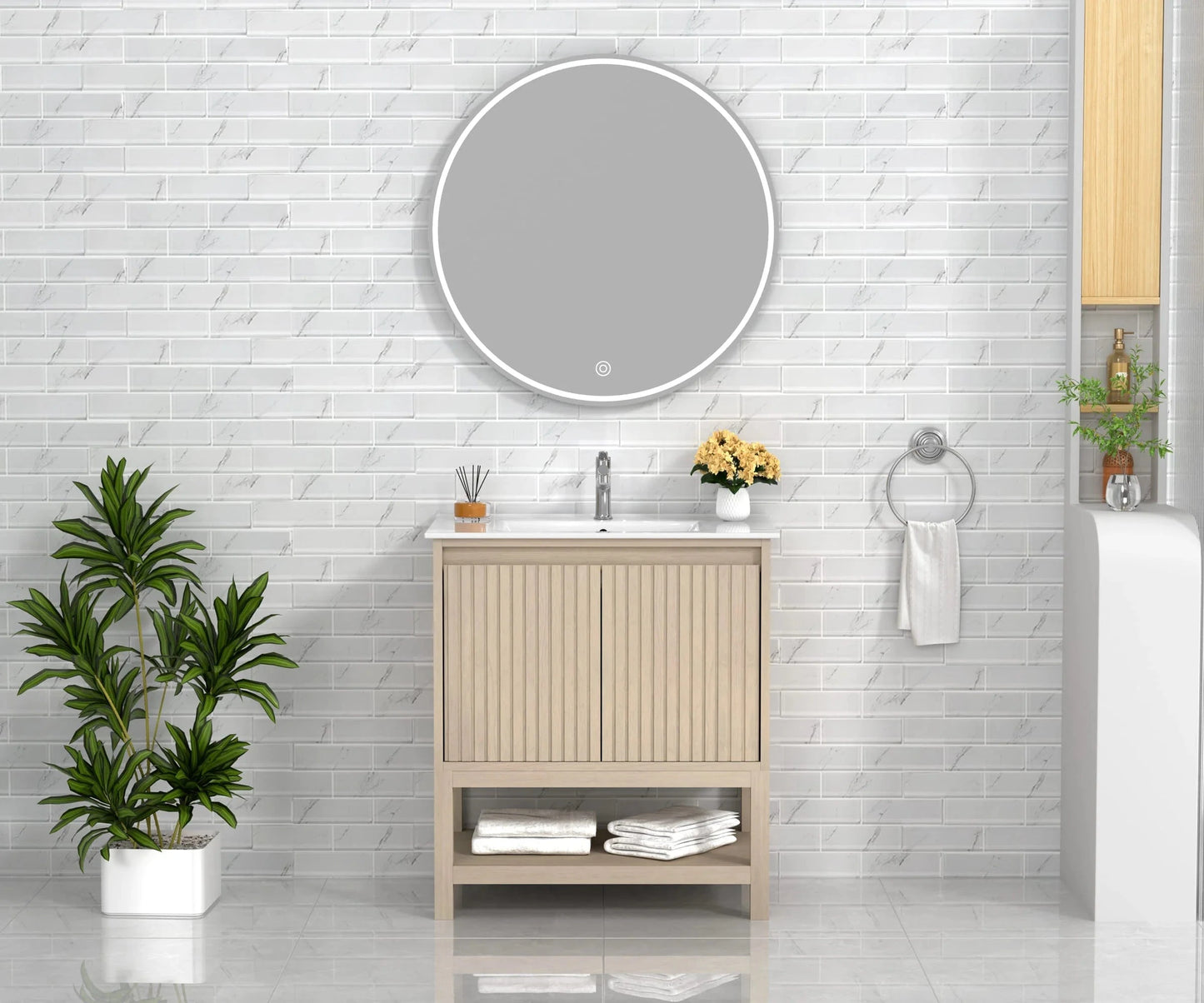 Mena 30" Single Vanity With Porcelain Top Horizon Tile