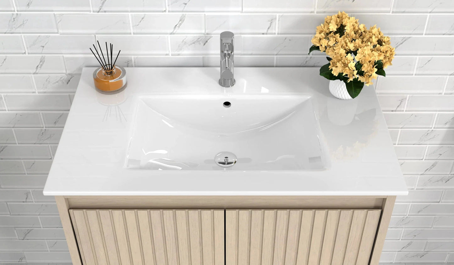 Mena 30" Single Vanity With Porcelain Top Horizon Tile