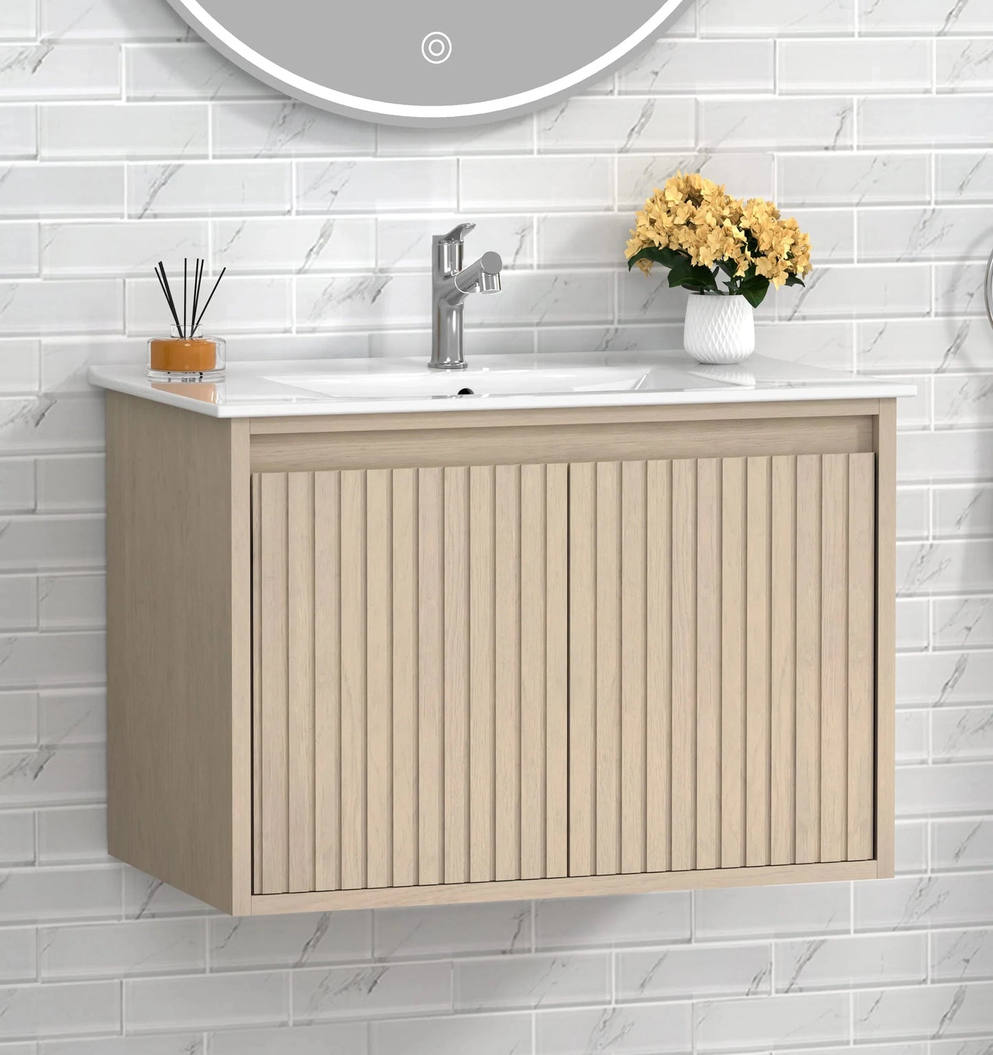 Mena 30" Single Vanity With Porcelain Top Horizon Tile