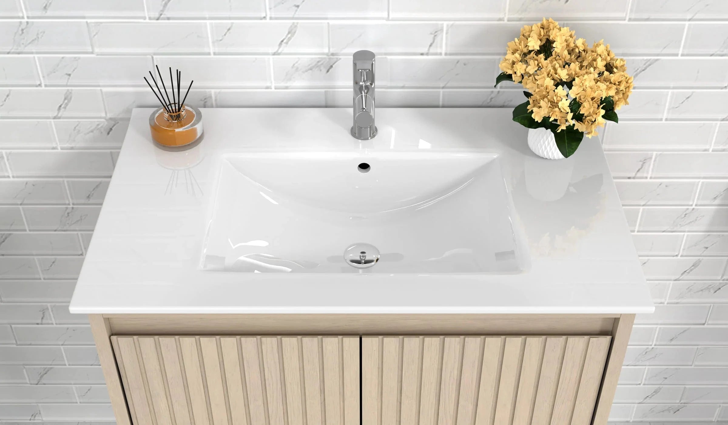 Mena 30" Single Vanity With Porcelain Top Horizon Tile
