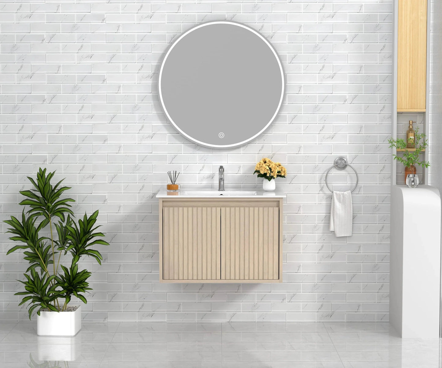 Mena 30" Single Vanity With Porcelain Top Horizon Tile