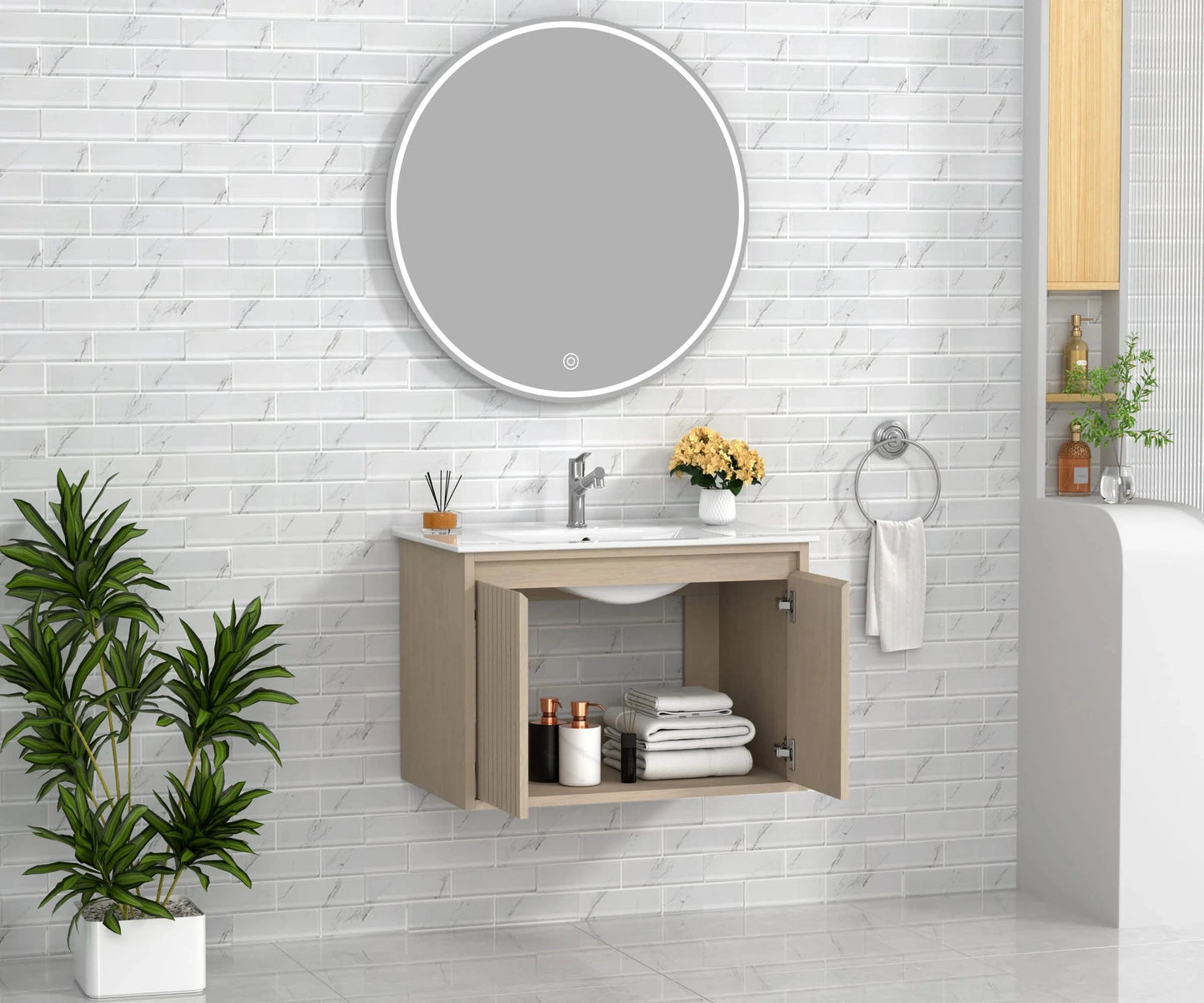 Mena 30" Single Vanity With Porcelain Top Horizon Tile