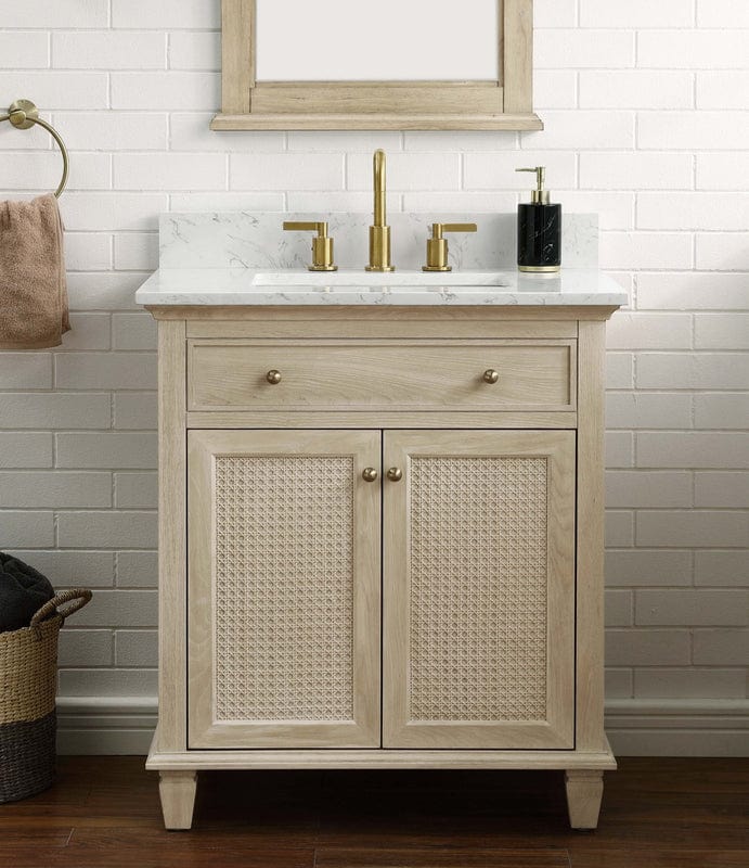 Ronnie 30" Vanity Set with Carrara White Quartz Top Horizon Tile