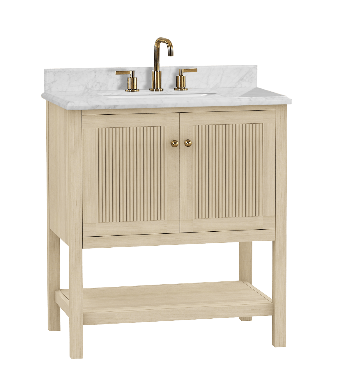 Salem 30" Single Vanity with Carrara White Marble Top Horizon Tile