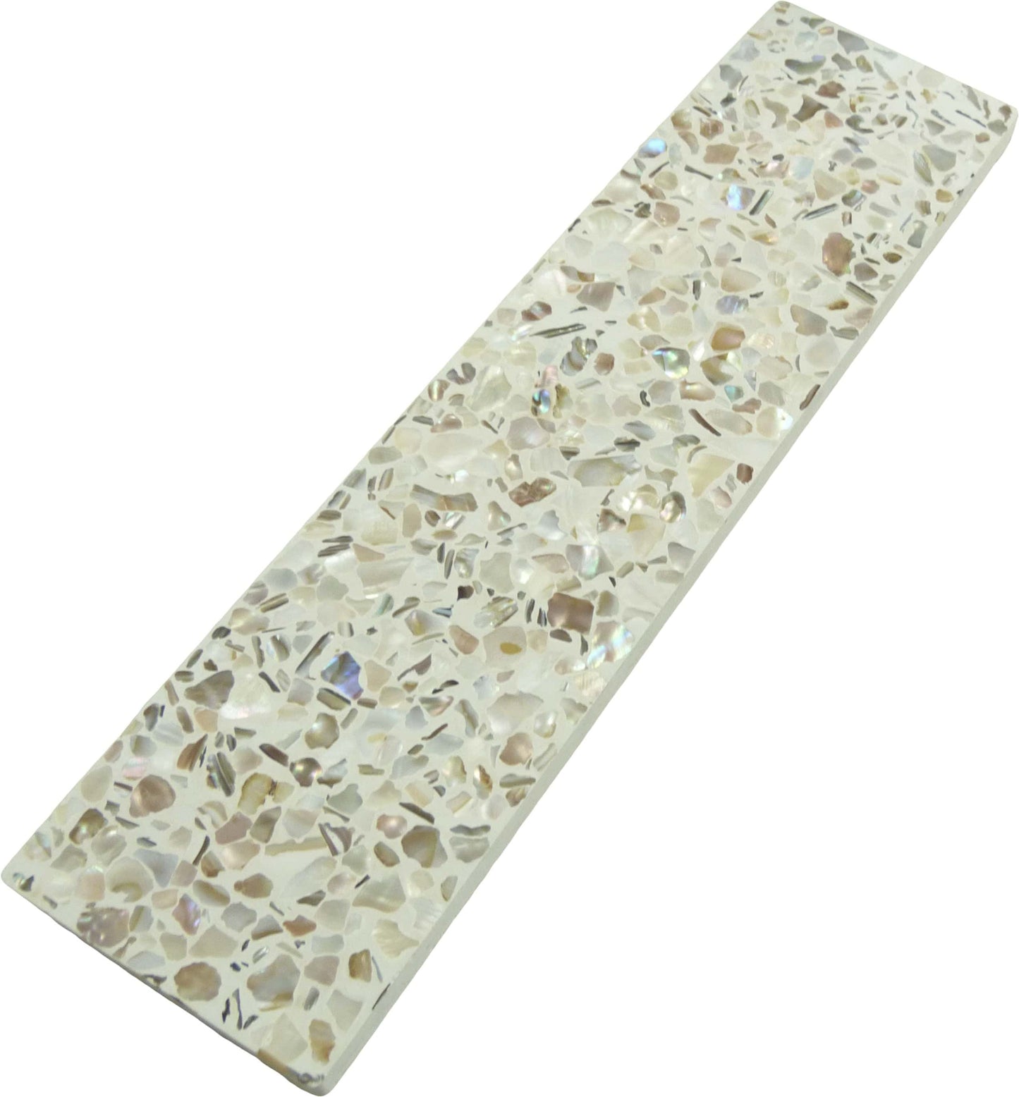 Aquaterra White Brick Terrazzo and Shell Polished Tile Matrix Mosaics