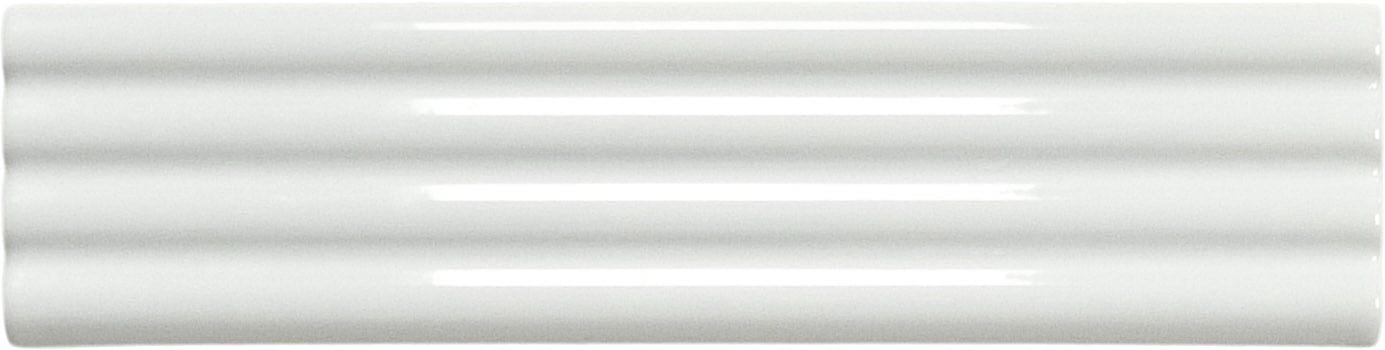Ridge White Deco Glossy 2x8 Ceramic Tile Matrix Mosaics