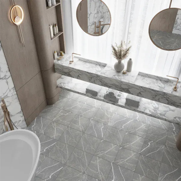 Velanza Cenere Gray 12x12 Matte Porcelain Tile Matrix Mosaics