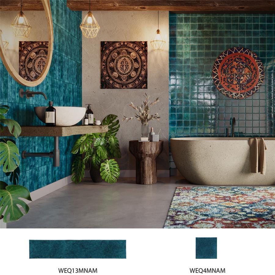 Menorca Amun Blue 2.5x13 Glossy Ceramic Tile Merola