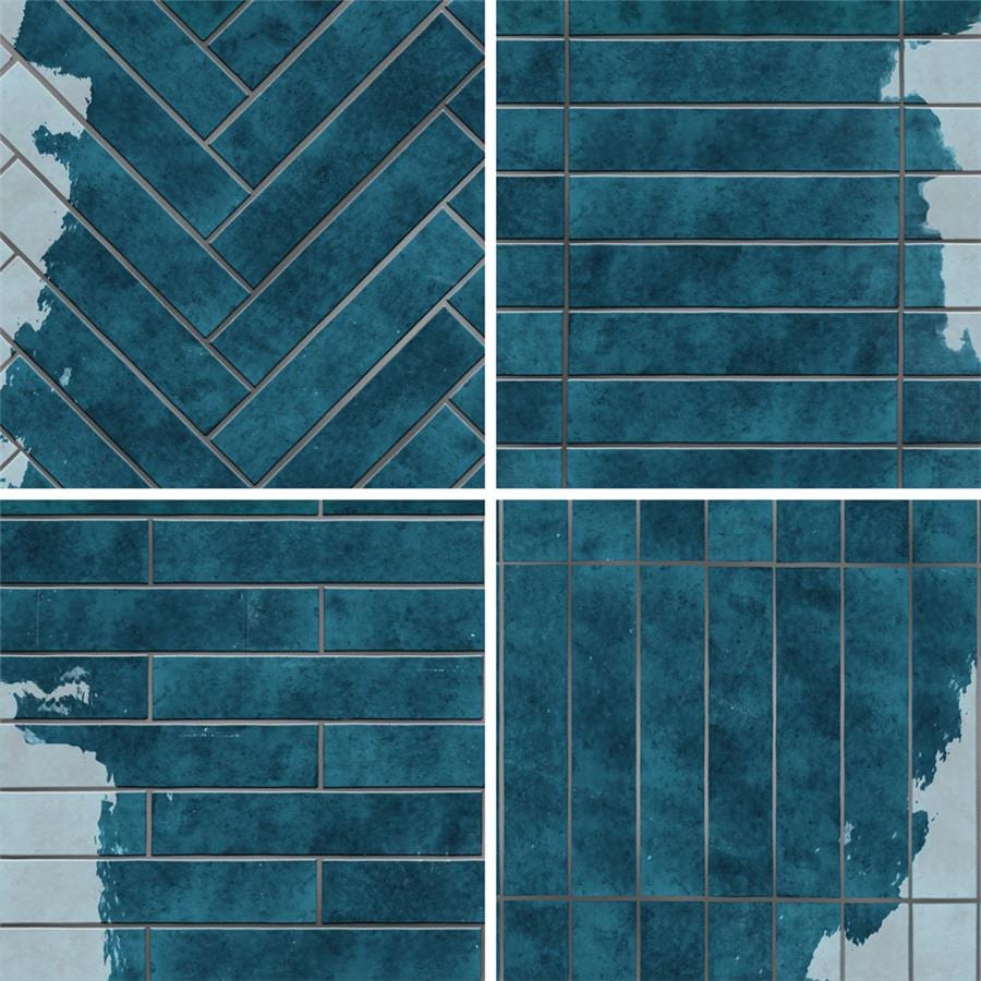 Menorca Amun Blue 2.5x13 Glossy Ceramic Tile Merola