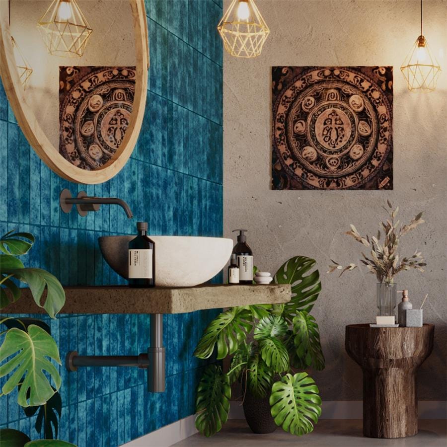 Menorca Amun Blue 2.5x13 Glossy Ceramic Tile Merola
