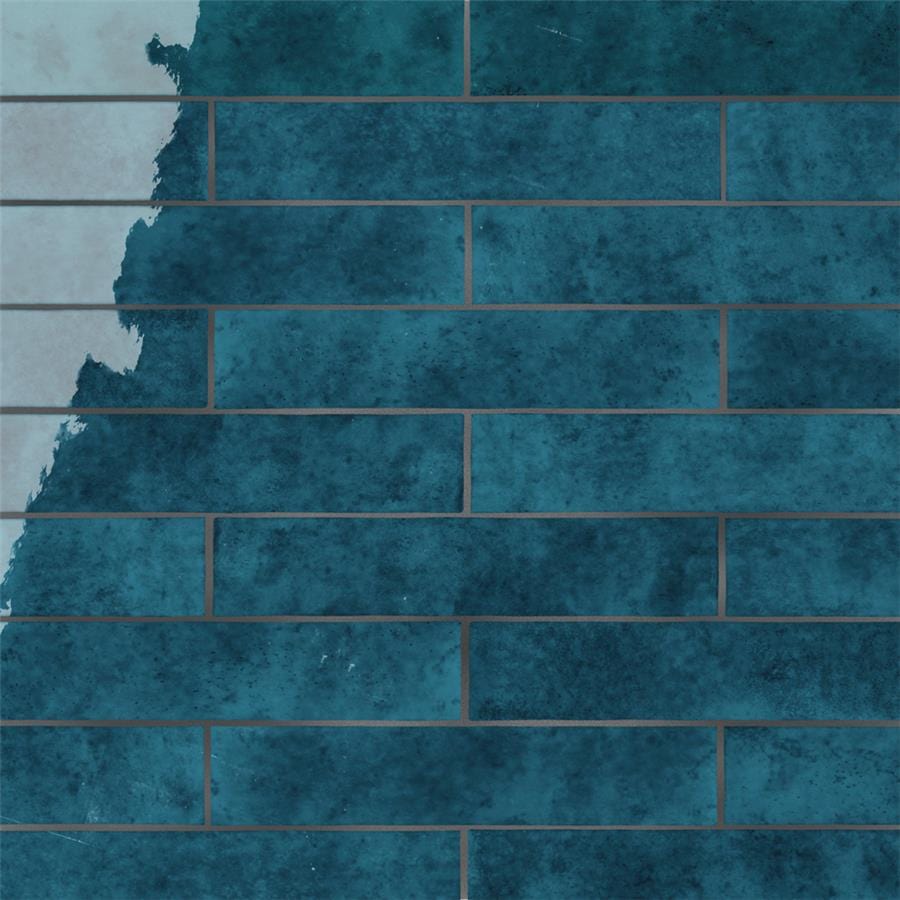Menorca Amun Blue 2.5x13 Glossy Ceramic Tile Merola