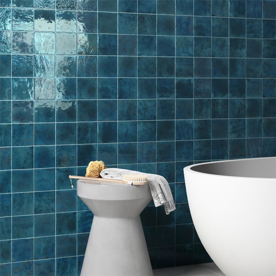 Menorca Amun Blue 4x4 Glossy Ceramic Tile Merola