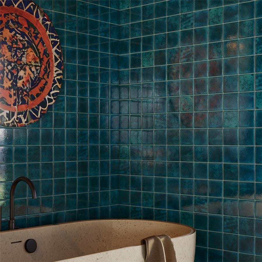 Menorca Amun Blue 4x4 Glossy Ceramic Tile Merola