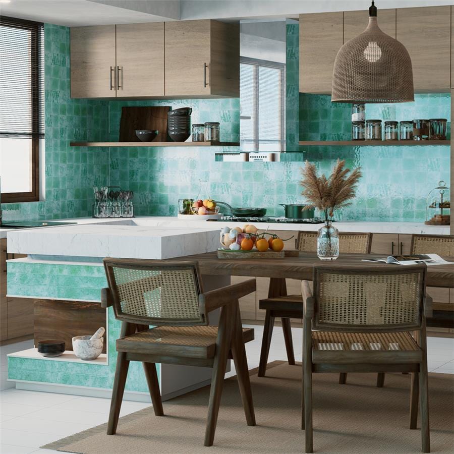 Menorca Aqua 4x4 Glossy Ceramic Tile Merola